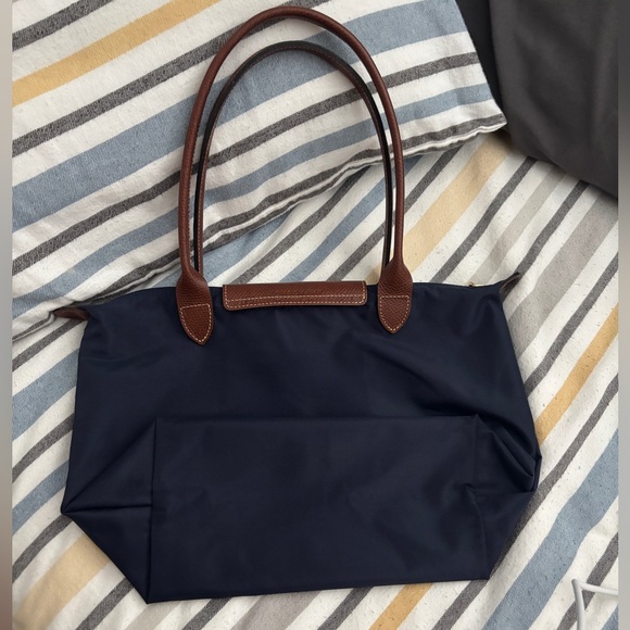 COPY - Navy blue and brown long champ medium tote bag - Picture 3 of 6